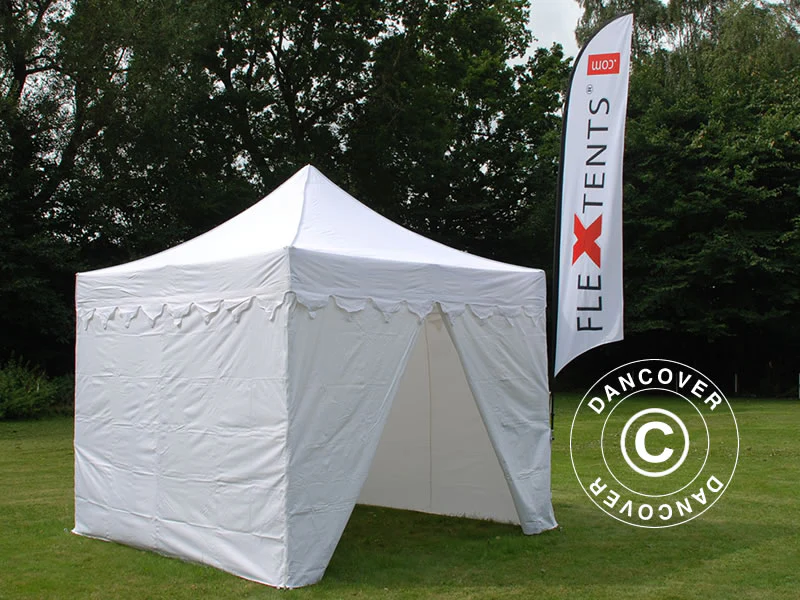 Snabbtält FleXtents PRO Steel "Morocco" 3x3m Vit, inkl. 4 sidor - Image 8