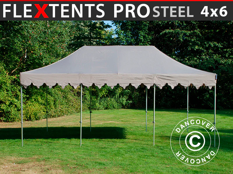 Snabbtält FleXtents PRO Steel "Morocco" 4x6m Latte