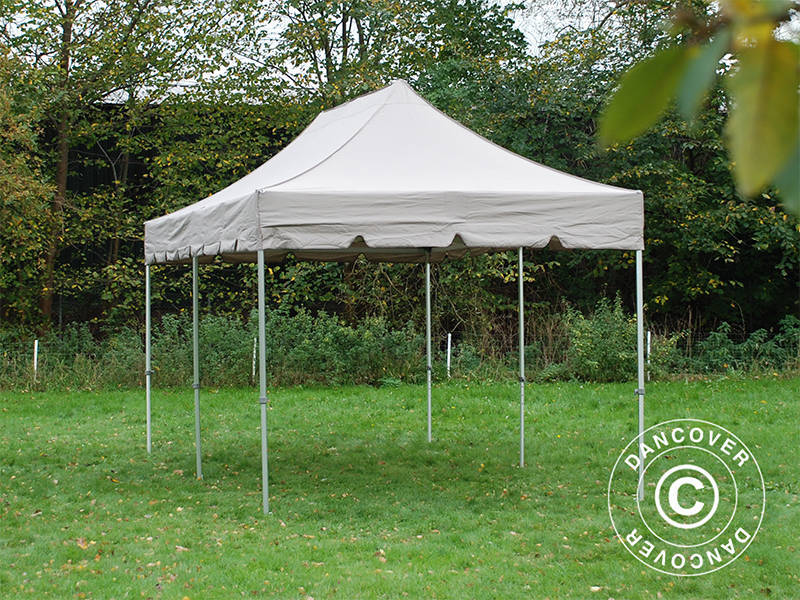 Snabbtält FleXtents PRO Steel "Peaked" 3x6m Latte, inkl. 6 dekorativa gardiner - Image 6
