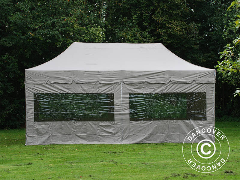 Snabbtält FleXtents PRO Steel "Peaked" 3x6m Latte, inkl. 6 sidor - Image 4