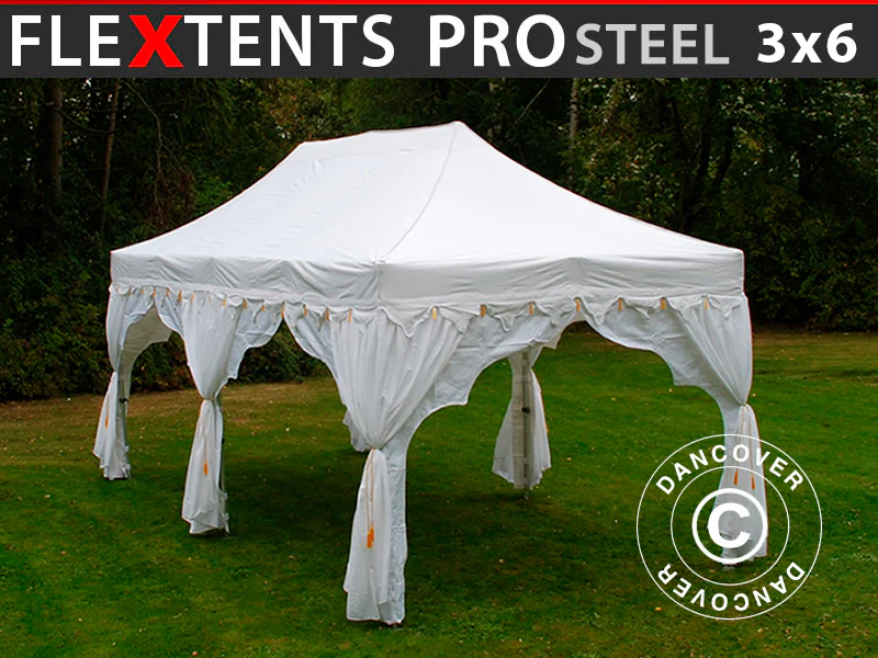 Snabbtält FleXtents PRO Steel "Raj" 3x6m Vit/Guld