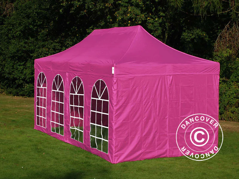 Snabbtält FleXtents PRO Steel Vintage Style 3x6m Rosa, inkl. 6 sidor - Image 3