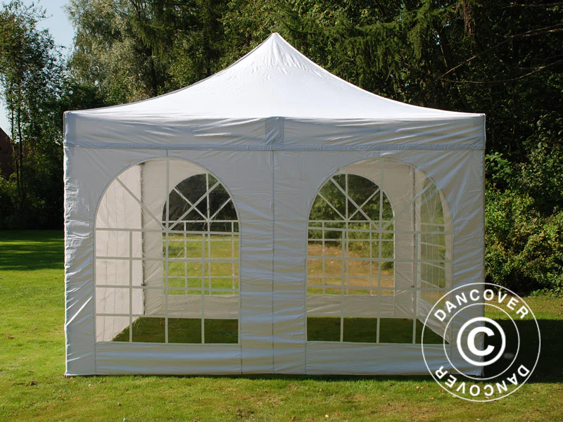 Snabbtält FleXtents PRO Steel Vintage Style 4x4m Vit, inkl. 4 sidor - Image 8