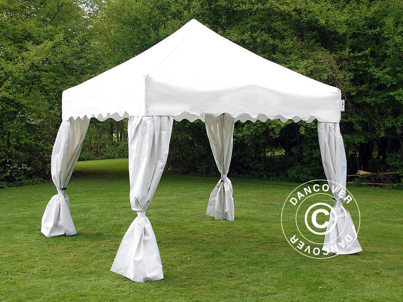 Snabbtält FleXtents PRO Steel "Wave" 3x3m Vit, inkl. 4 dekorativa gardiner - Image 2
