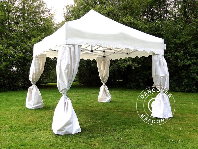 Snabbtält FleXtents PRO Steel "Wave" 3x3m Vit, inkl. 4 dekorativa gardiner - Image 4
