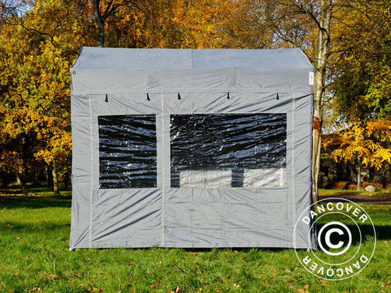 Snabbtält FleXtents PRO Trapezo 2x3m Grå, inkl. 4 sidor - Image 2