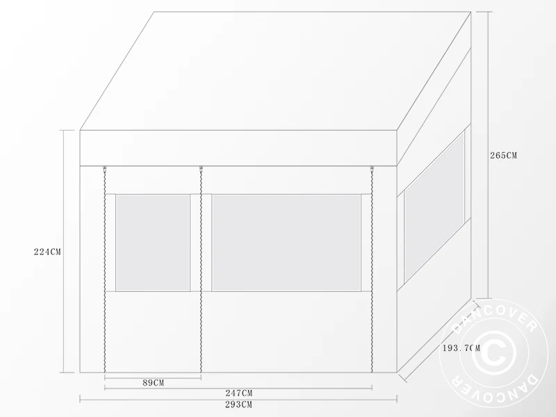 Snabbtält FleXtents PRO Trapezo 2x3m Vit, inkl. 4 sidor - Image 14
