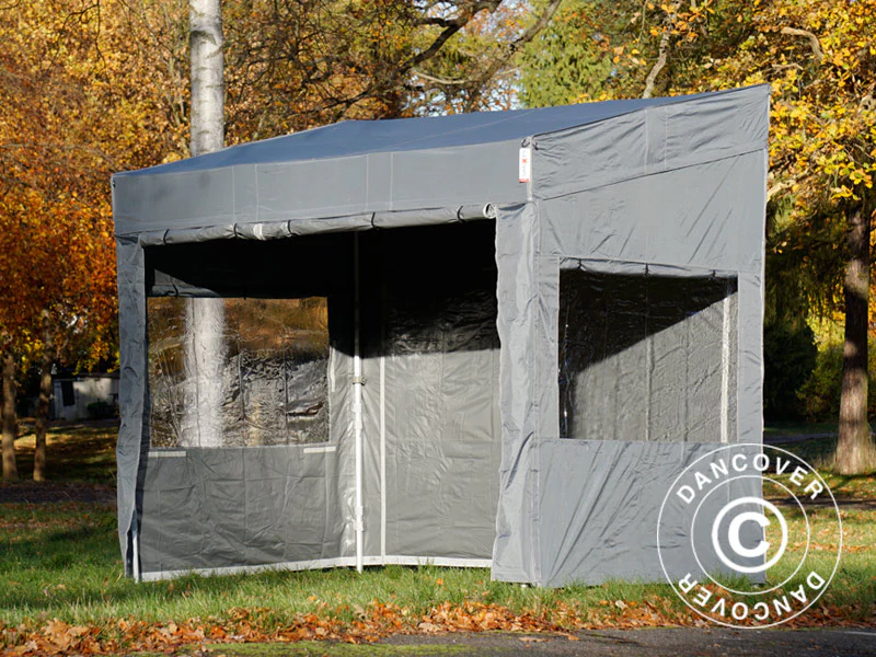 Snabbtält FleXtents PRO Trapezo 3x3m Grå, inkl. 4 sidor - Image 3