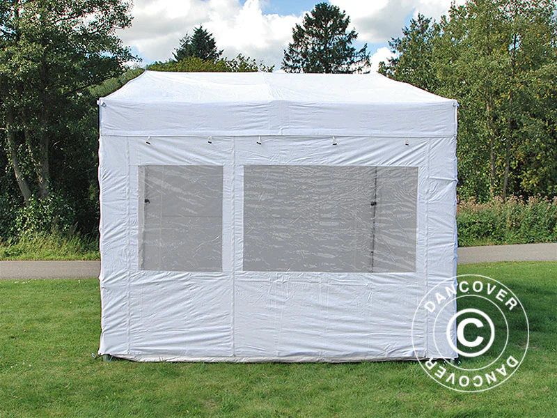 Snabbtält FleXtents PRO Trapezo 3x3m Vit, inkl. 4 sidor - Image 2