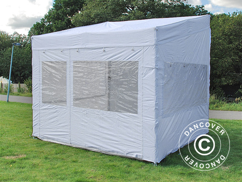 Snabbtält FleXtents PRO Trapezo 3x3m Vit, inkl. 4 sidor - Image 3