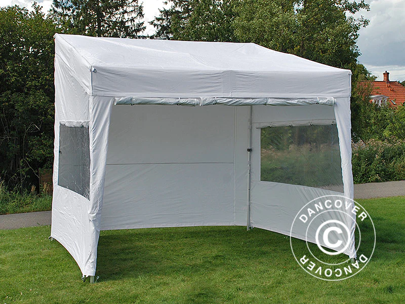 Snabbtält FleXtents PRO Trapezo 3x3m Vit, inkl. 4 sidor - Image 7