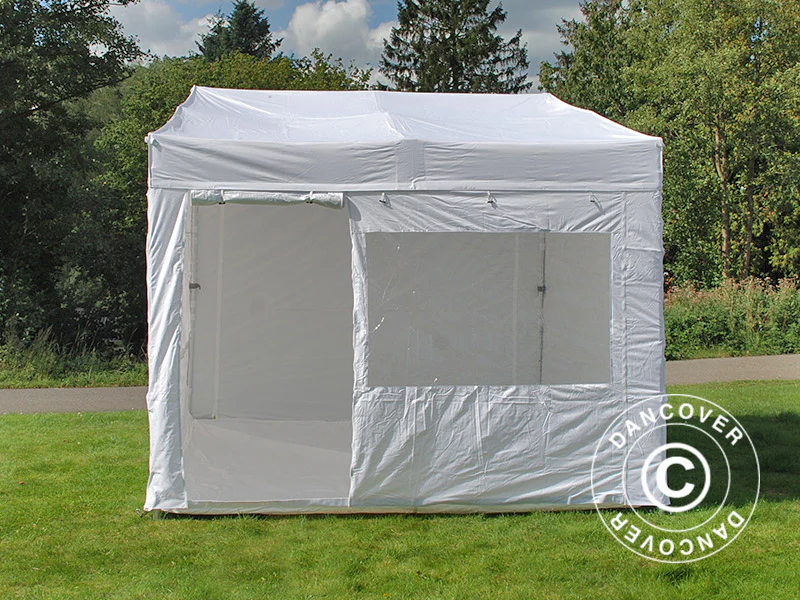 Snabbtält FleXtents PRO Trapezo 3x3m Vit, inkl. 4 sidor - Image 9