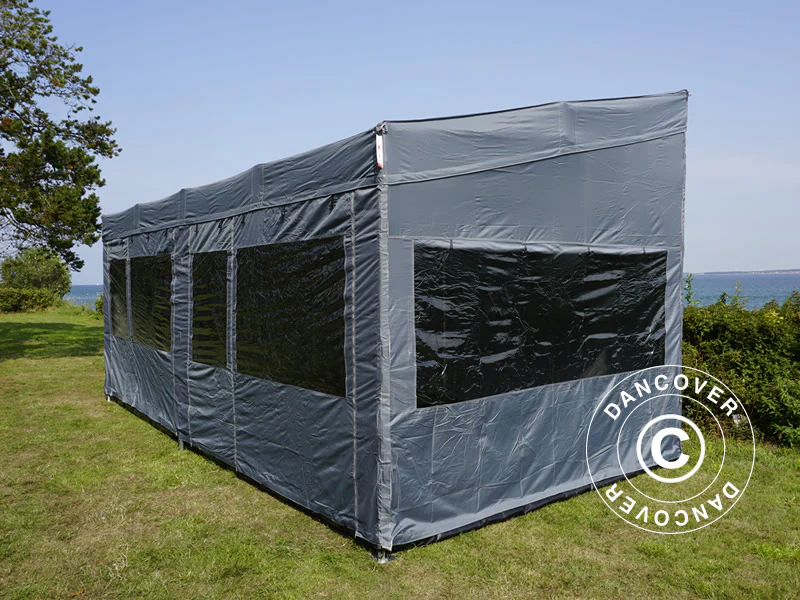 Snabbtält FleXtents PRO Trapezo 3x6m Grå, inkl. 4 sidor - Image 2