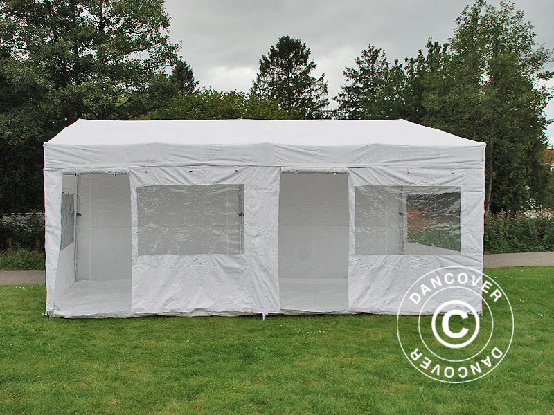 Snabbtält FleXtents PRO Trapezo 3x6m Vit, inkl. 4 sidor - Image 4
