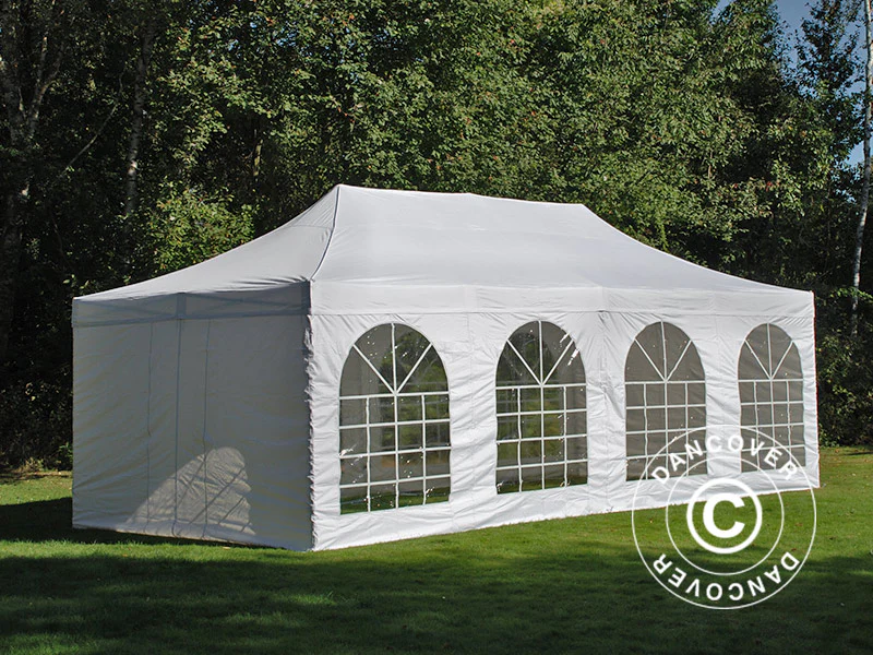 Snabbtält FleXtents PRO Vintage Style 4x8m Vit, inkl. 6 sider - Image 11