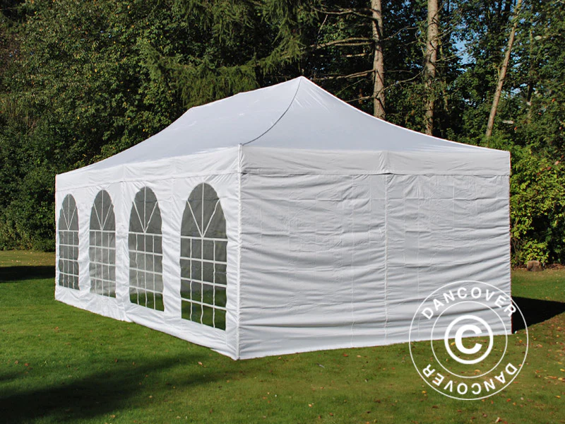 Snabbtält FleXtents PRO Vintage Style 4x8m Vit, inkl. 6 sider - Image 3
