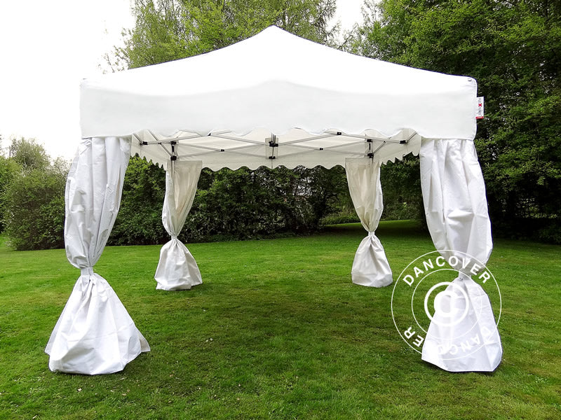 Snabbtält FleXtents PRO "Wave" 3x3m Vit, inkl. 4 dekorativa gardiner - Image 6