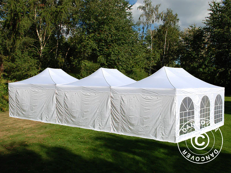 Snabbtält FleXtents® Steel 12x6m Vit, inkl. 8 sidoväggar - Image 2