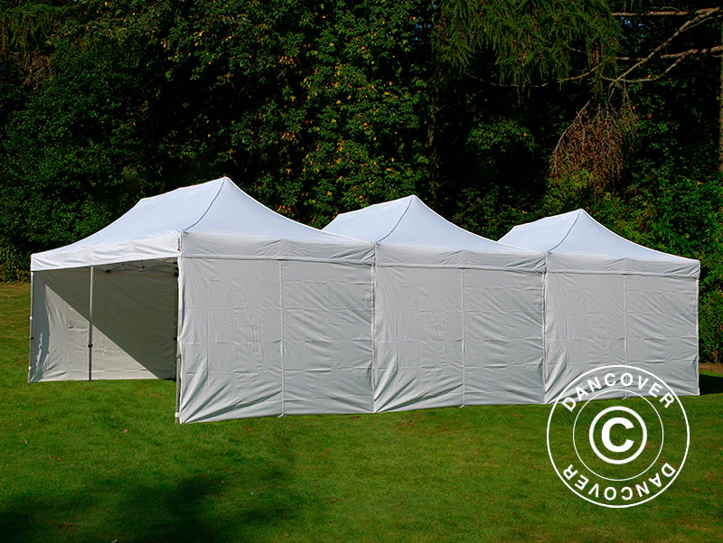 Snabbtält FleXtents® Steel 12x8m Vit, inkl. 8 sidoväggar - Image 3