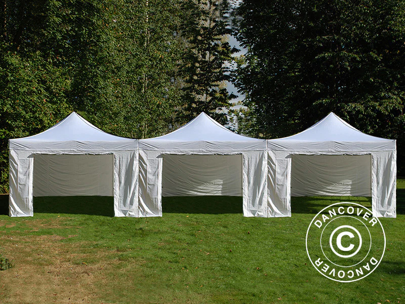 Snabbtält FleXtents® Steel 12x8m Vit, inkl. 8 sidoväggar - Image 4