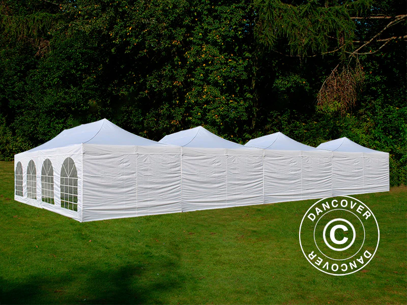 Snabbtält FleXtents® Steel 16x8m Vit, inkl. 10 sidoväggar - Image 2