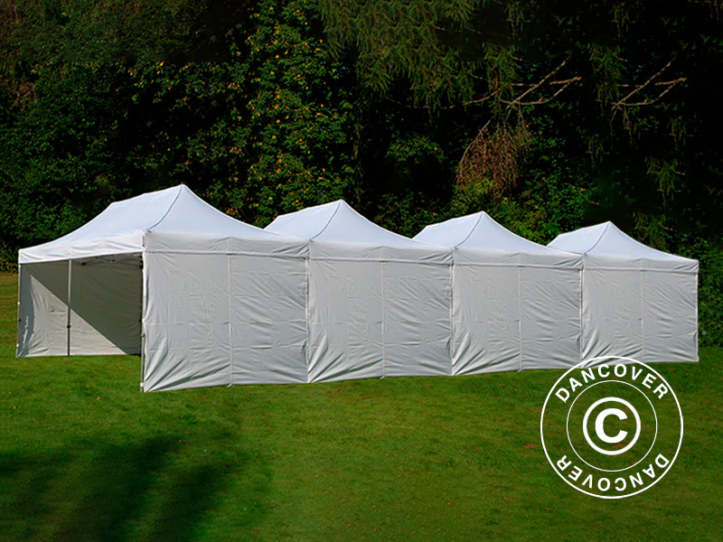 Snabbtält FleXtents® Steel 16x8m Vit, inkl. 10 sidoväggar - Image 4
