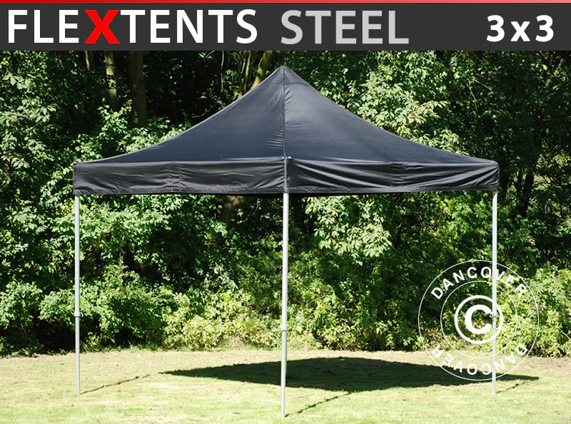 Snabbtält FleXtents Steel 3x3m Svart