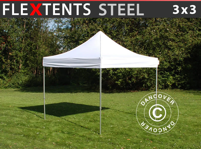 Snabbtält FleXtents Steel 3x3m Vit