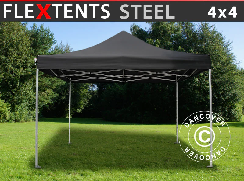 Snabbtält FleXtents Steel 4x4m Svart
