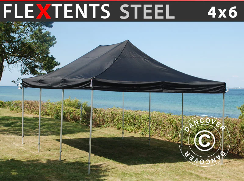 Snabbtält FleXtents Steel 4x6m Svart