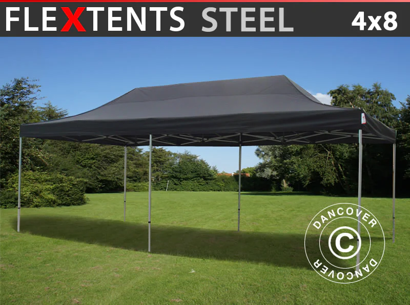 Snabbtält FleXtents Steel 4x8m Svart