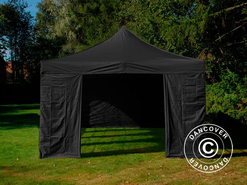 Snabbtält FleXtents Steel 4x8m Svart, inkl. 4 sider - Image 3