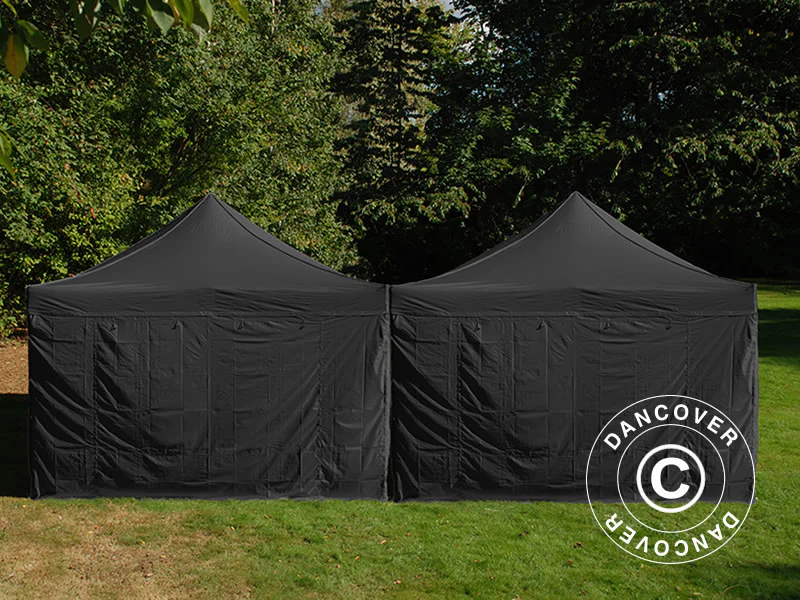 Snabbtält FleXtents Steel 8x6m Svart, inkl. 8 sidoväggar - Image 3