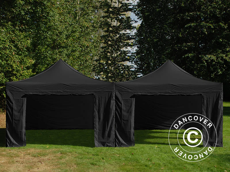 Snabbtält FleXtents Steel 8x6m Svart, inkl. 8 sidoväggar - Image 4