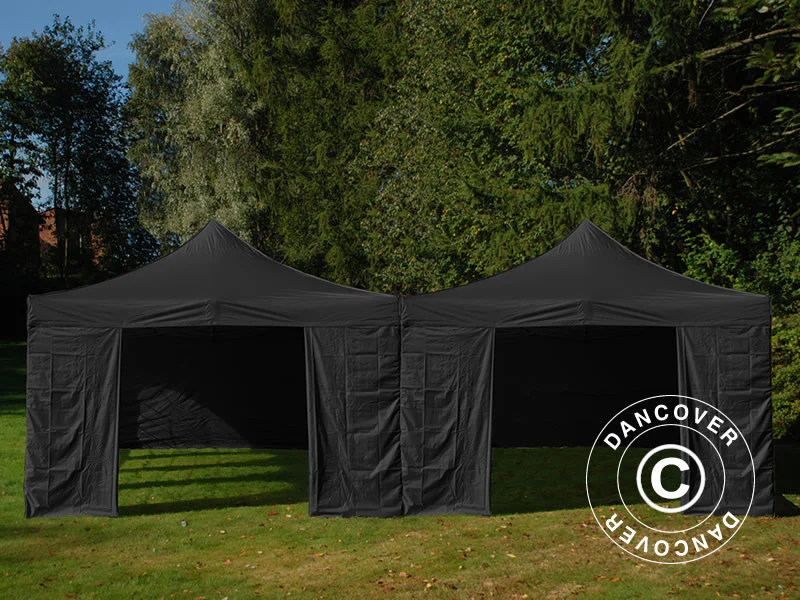 Snabbtält FleXtents Steel 8x8m Svart, inkl. 8 sidoväggar - Image 3