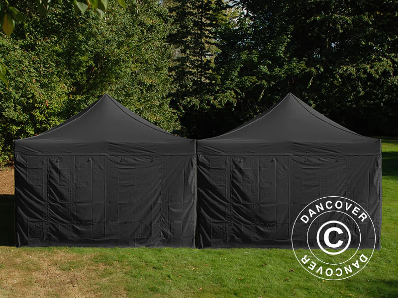 Snabbtält FleXtents Steel 8x8m Svart, inkl. 8 sidoväggar - Image 5