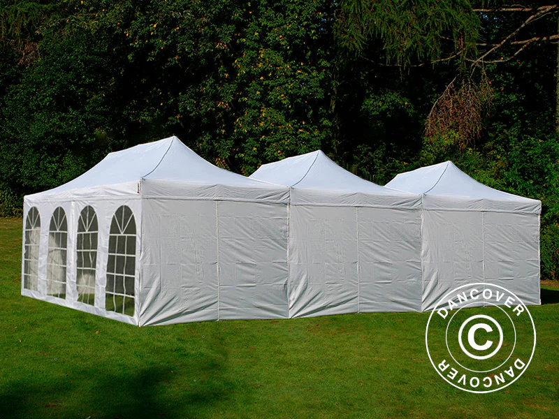 Snabbtält FleXtents® Steel 9x6m Vit, inkl. 8 sidoväggar - Image 2