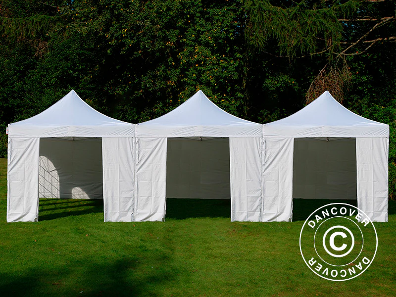 Snabbtält FleXtents® Steel 9x6m Vit, inkl. 8 sidoväggar - Image 4