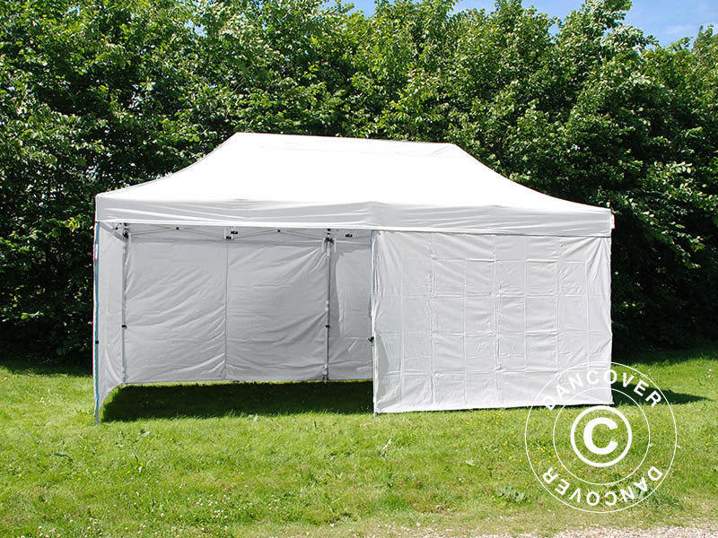 Snabbtält FleXtents® Steel, Medicinskt & Nödsituationstält, 3x6m, Vit, inkl. 6 sidoväggar - Image 2