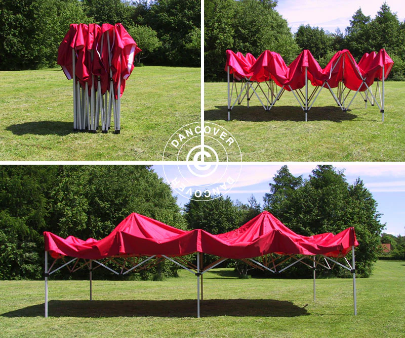 Snabbtält FleXtents Xtreme 50 3x6m Röd, inkl. 6 sidor - Image 3