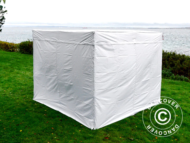 Snabbtält FleXtents® Xtreme 50 Exhibition med sidoväggar, 3x3m, Vit, Flamhämmande - Image 10