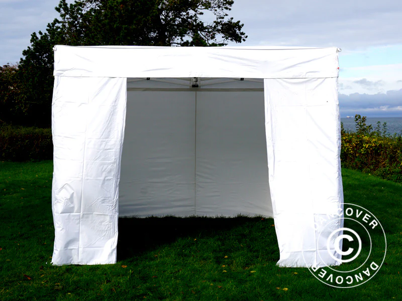 Snabbtält FleXtents® Xtreme 50 Exhibition med sidoväggar, 3x3m, Vit, Flamhämmande - Image 3