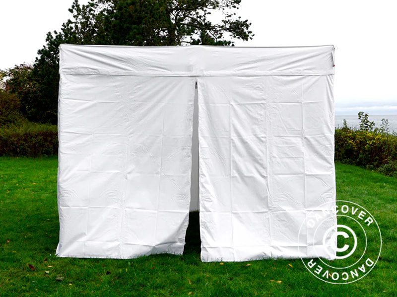 Snabbtält FleXtents® Xtreme 50 Exhibition med sidoväggar, 3x3m, Vit, Flamhämmande - Image 8