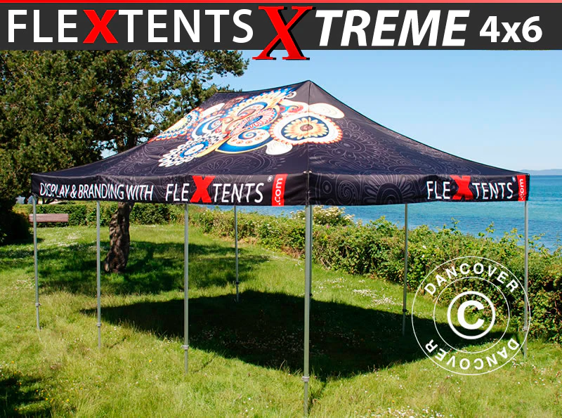 Snabbtält FleXtents Xtreme 50 med fullt digitalt tryck, 4x6m