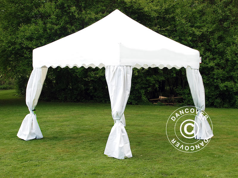 Snabbtält FleXtents Xtreme 50 "Wave" 3x3m Vit, inkl. 4 dekorativa gardiner - Image 2