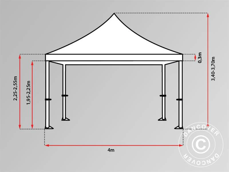 Snabbtält FleXtents Xtreme 60 4x4m Vit - Image 4