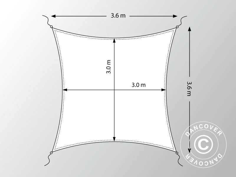 Solsegel 3,6x3,6m, Kvadratiskt, Antracit - Image 7