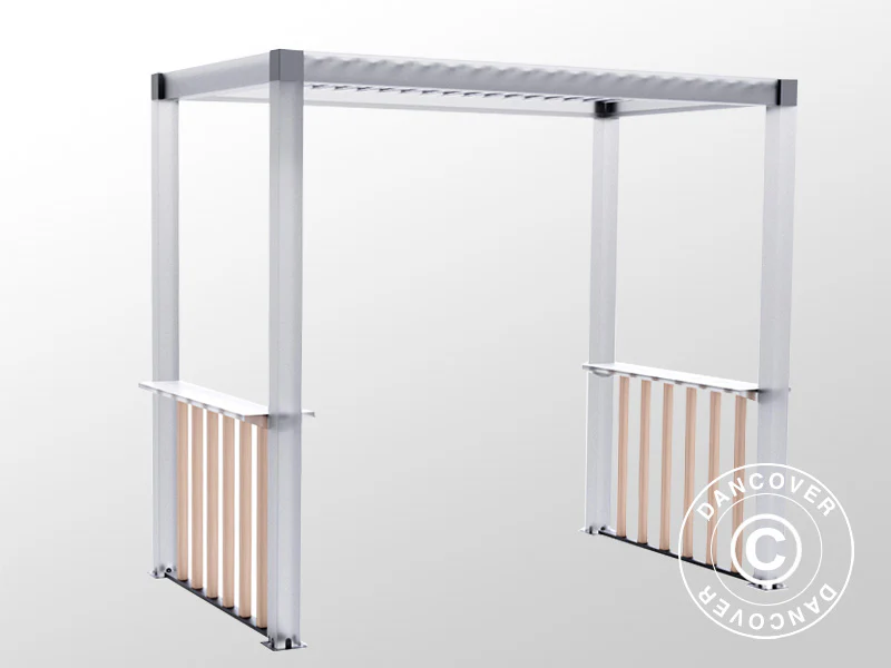 Staket set f/grillpergola San Juan, Svart/Trälook, 2 st. - Image 6