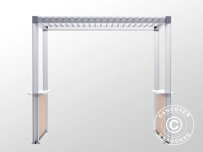 Staket set f/grillpergola San Juan, Svart/Trälook, 2 st. - Image 7