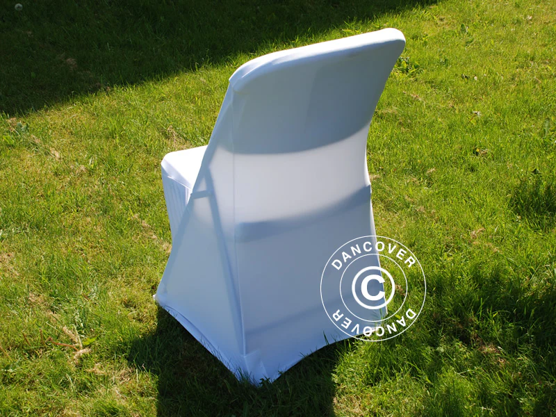 Stolöverdrag med stretch 48x43x89cm, Vit (10 st) - Image 3